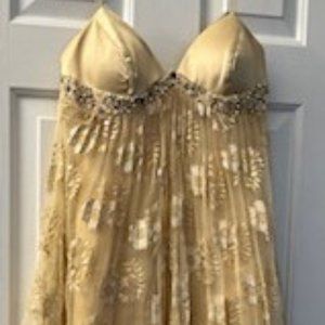 JOVANI GOLD SHIMMER EVENING DRESS